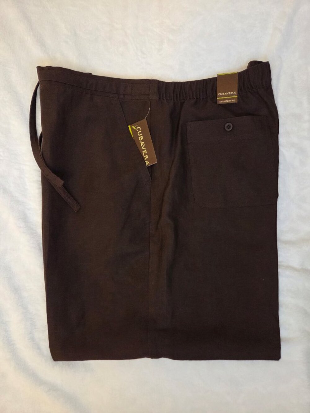 NWT Cubavera Men’s Chocolate Brown Linen Blend Drawstring Pants - XXL (44-46) - Picture 7 of 14